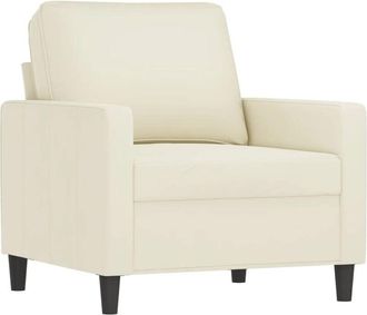 vidaXL Sillón de terciopelo color crema 60 cm Vidaxl