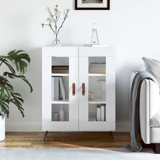 vidaXL Vidaxl - Aparador De Madera Contrachapada Blanco Brillante 69,5x34x90 Cm