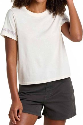 Toad & Co Re-Form Embroidered Crew Shirt In Salt Embroidery