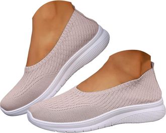 Generic Womens Slip On Tennis Shoes Mesh Knit Casual Walking Sneakers Lightweight Loafer Outdoor Athletic Workout Running Orthopedic Shoes Women Wide Woven Br