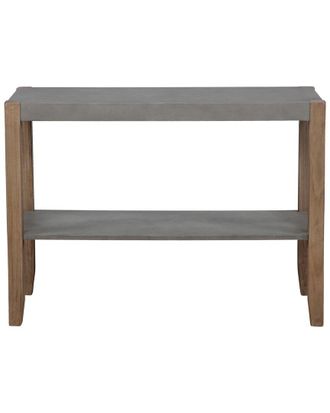 Alaterre Newport 40In Faux Concrete & Wood Console Table With Shelf