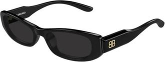 Balenciaga Rechthoekige Zonnebril - Dames - Zonnebrillen - Zwart - 55 MM - Accessoires
