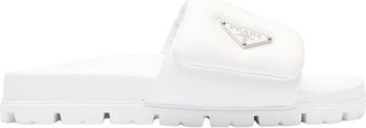 Prada White Soft Rubber Slides Size 39