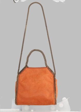 Stella McCartney Womens Mini Shoulder Bag Falabella Orange Polyester Handbags Hand