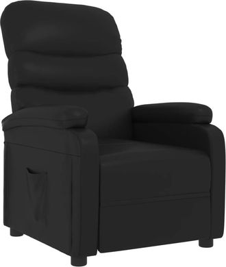 vidaXL Sill&oacute;n Reclinable De Cuero Sint&eacute;tico Negro Vidaxl