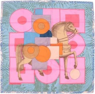 Herm&egrave;s Pre-owned Scarves, female, Multicolor, Size: ONE SIZE Pre-owned Carr&eacute; 90 Cavalier en Formes Scarf