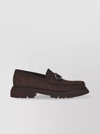 Ferragamo tank sole suede loafers