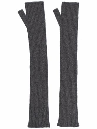 Barrie cashmere fingerless gloves - Grey