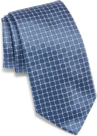Canali Geometric Silk Tie in Blue at Nordstrom