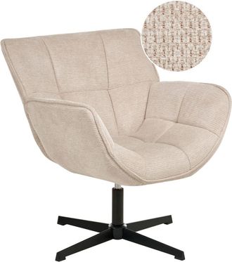 Beliani Sill&oacute;n giratorio Tela Beige