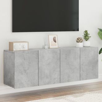 vidaXL Muebles Para Tv De Pared 2 Unidades Gris Hormig&oacute;n 60x30x41 Cm Vidaxl