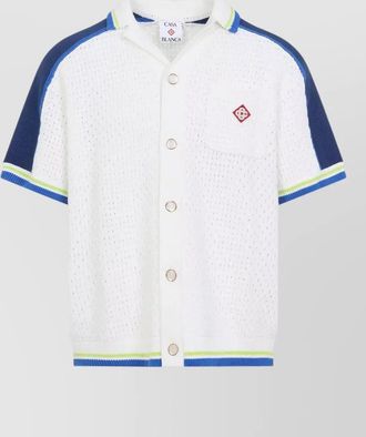 Casablanca crochet knit shirt chest pocket trim