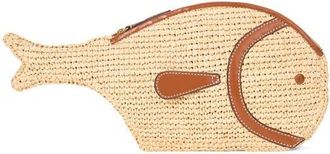 Staud Pesce Raffia Clutch in Natural/Tan at Nordstrom