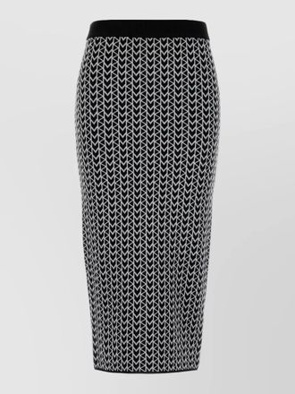 Michael Kors stretch viscose skirt geometric pattern knee length