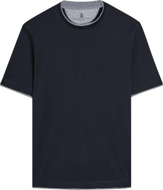 Brunello Cucinelli Cotton T-shirt - Navy - XL