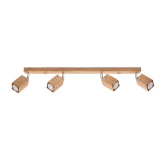 Wonderlamp L&aacute;mpara de techo con 4 focos rectangulares de madera