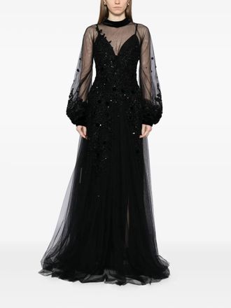 Saiid Kobeisy Embroidered Tulle Dress