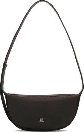Kazar Donkerbruine handtas met zilveren hardware - Dames - Schoudertassen - Bruin - ONE Size - Leer - Tassen