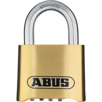ABUS Candado De Combinaci&oacute;n 180ib/50 B/dfnli - Cuerpo De Lat&oacute;n Forjado - Anillo De Acero Inoxidable - C&oacute;digo Num&eacute;rico De Cuatro D&iacute;gitos