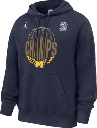 Nike Jordan Mens Michigan (Team) Jordan College Hoodie in Blue | M31233P458FFMI-NVY