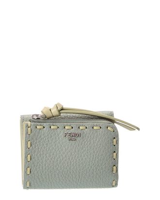 Fendi Fendi Peekaboo Micro Leather Trifold Wallet
