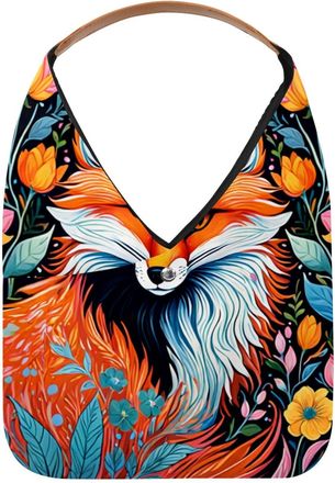 Generic Color Drawing Fox Reusable Lightweight Grocery Bags - Foldable Into Compact Pouch, Washable & Sturdy, Multipurpose for Shopping and Travel