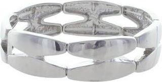 Olivia Welles Geometric Link Stretch Bracelet in Silver at Nordstrom Rack
