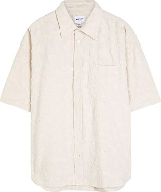 Norse Projects Fil Coup&eacute; Stretch-cotton Shirt - Ecru - XL