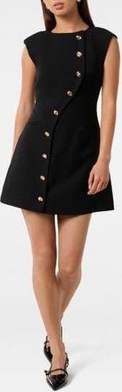 Ever New Julieta Asymmetric Button Sleeveless Minidress in Black at Nordstrom Rack, Size 2