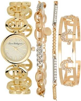 True Religion Logo Bracelet Watch, 24mm in Gold at Nordstrom Rack