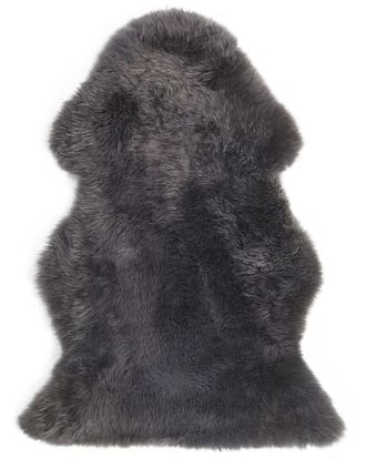 Beliani Piel de oveja decorativa de piel genuina gris 100 110x65cm