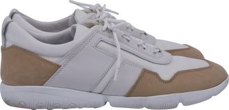 Tod's Tods Two-Tone Sneakers in White Canvas