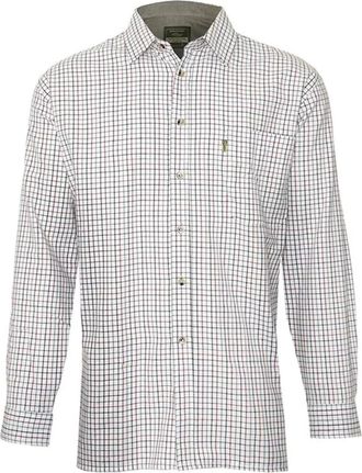 Champion Check Shirt Long Sleeve Chest Pocket Cord Collar Brushed Mens Ayr (UK, Alpha, 4XL, Regular, Regular, Blue)
