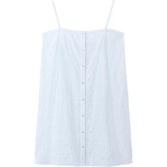 Mango Picot Stretch Cotton Nightgown in Blue at Nordstrom, Size Medium