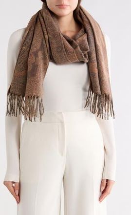 Vince Camuto Feathersoft Paisley Scarf in Brown at Nordstrom Rack