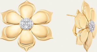 Sara Weinstock 18K Two-Tone Gold Lierre Diamond Flower Stud Earrings