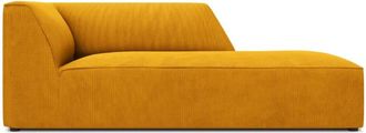MICADONI Chaise longue de angulo derecho de pana amarillo
