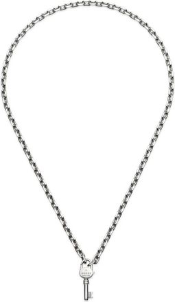 Gucci Handelsmerk ketting in sterling zilver met sleutelmotief en handelsmerk detail_50cm - Dames - Kettingen - Grijs - ONE Size - Accessoires