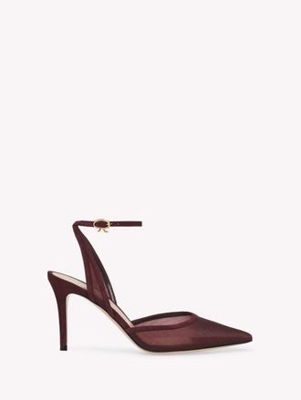 Gianvito Rossi Dorotea DOrsay 85 Ankle Pump in Burgundy Fabric at Nordstrom, Size 41.5