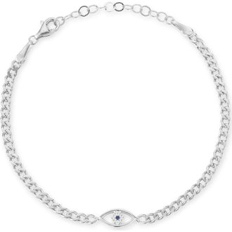 Glaze Jewelry Cubic Zirconia Evil Eye Bracelet in Silver at Nordstrom Rack