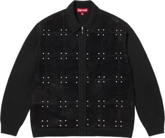 SUPREME FW25 Studded Suede Zip Up Cardigan Black SUP-FW25-162-BLK