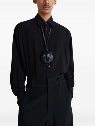 Christophe Lemaire x Carlos Pe&ntilde;afiel leather coin purse - unisex - Leather/Lambskin - One Size - Black