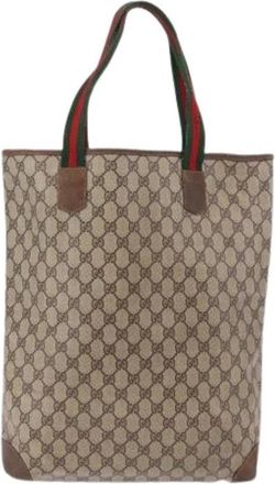 Gucci Pre-owned Vintage Tote Bag - Dames - Vintage Shopper - Beige - ONE Size - Leer - Vintage