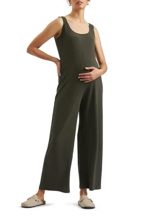 Ripe Bobby Rib Jumpsuit in Khaki at Nordstrom, Size Medium