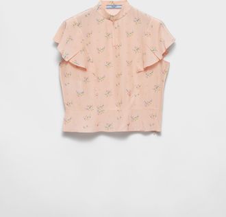 Prada Floral print pong&eacute; top