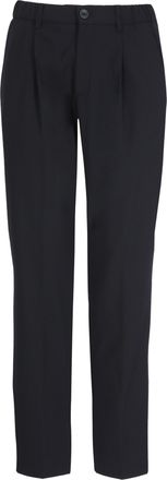Herno Blue Wool-Blend Straight-Leg Pants