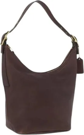 Coach Pre-owned Shoulder Bags, female, Brown, Size: ONE SIZE Pre-owned Leather Shoulder Bag