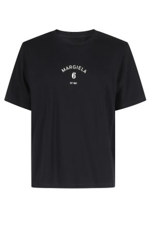 Maison Margiela Black Front-Logo Cotton T-Shirt