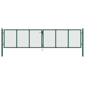 vidaXL Puerta De Malla De Jard&iacute;n Acero Verde 390x100 Cm Vidaxl