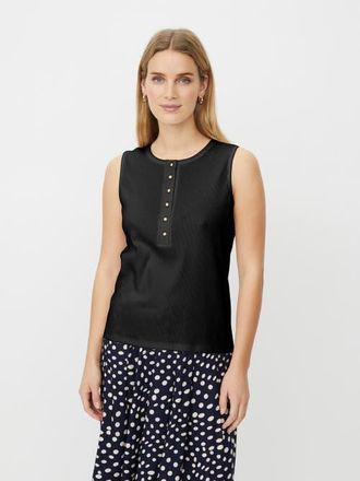 Masai MaEmelina Button Up Vest Top in Black at Nordstrom, Size Xx-Large